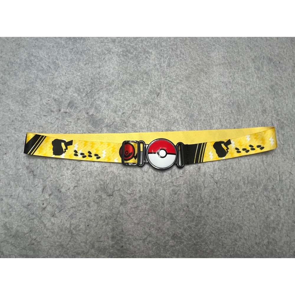 Pokemon Pikachu‎ Yellow Poké Ball Buckle Adjustable Web Belt Kids 2018 WCT